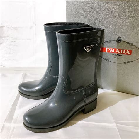 prada 長靴|皮革長靴 黑色 .